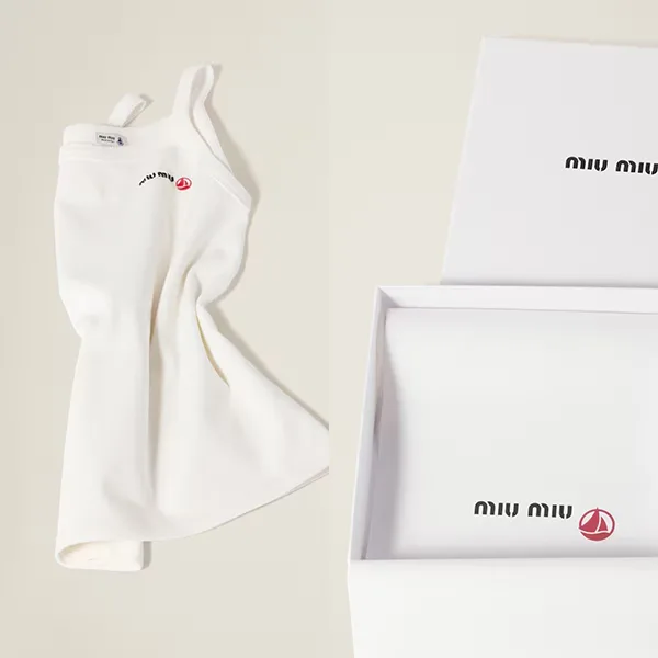 Petit Bateau X ミュウミュウ パロディ ストレッチジャージー トップ rg666528
