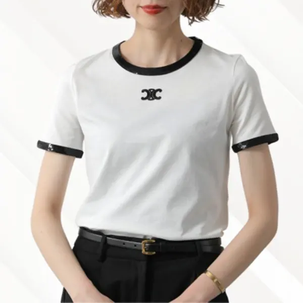 セリーヌ トリオンフ刺繍 Tシャツ コピー コットン RX05Z671Q.01OB