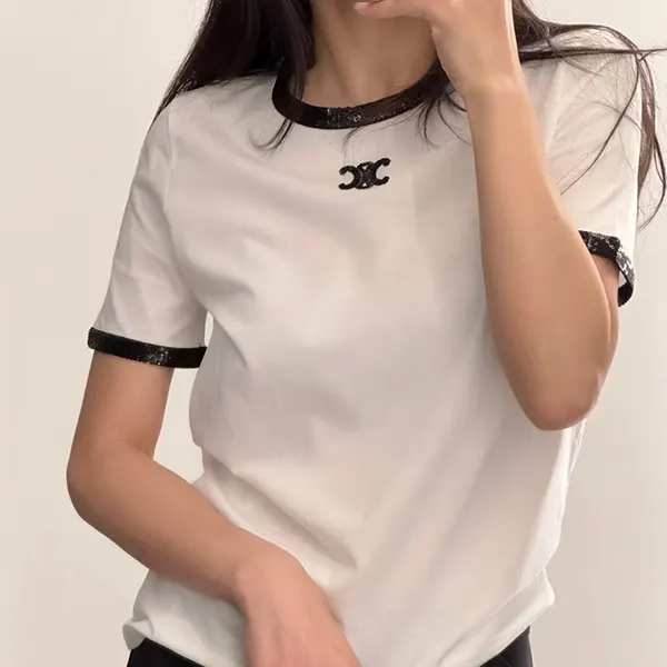 セリーヌ トリオンフ刺繍 Tシャツ コピー コットン RX05Z671Q.01OB