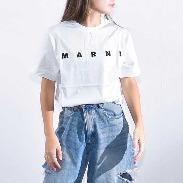 マルニ Tシャツ 激安 メンズ レディース  半袖 ロゴ MARNI 3色 M002MV