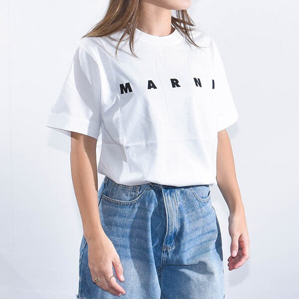 マルニ Tシャツ 激安 メンズ レディース  半袖 ロゴ MARNI 3色 M002MV