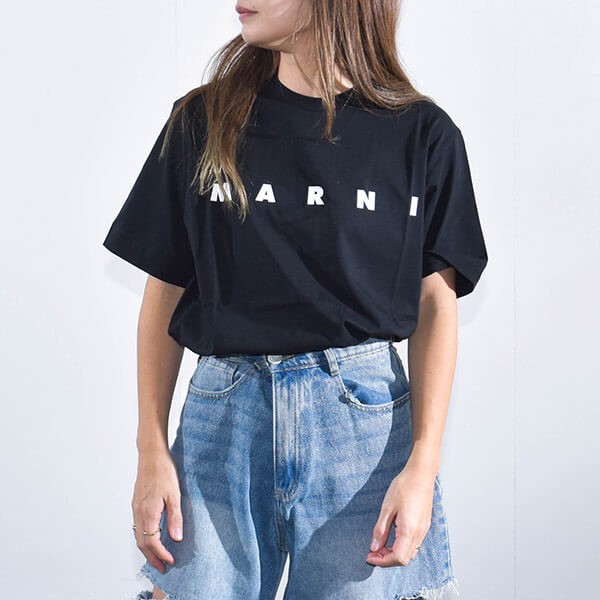 マルニ Tシャツ 激安 メンズ レディース  半袖 ロゴ MARNI 3色 M002MV
