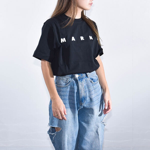 マルニ Tシャツ 激安 メンズ レディース  半袖 ロゴ MARNI 3色 M002MV