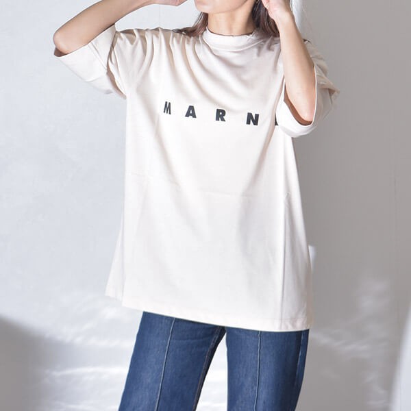 マルニ Tシャツ 激安 メンズ レディース  半袖 ロゴ MARNI 3色 M002MV