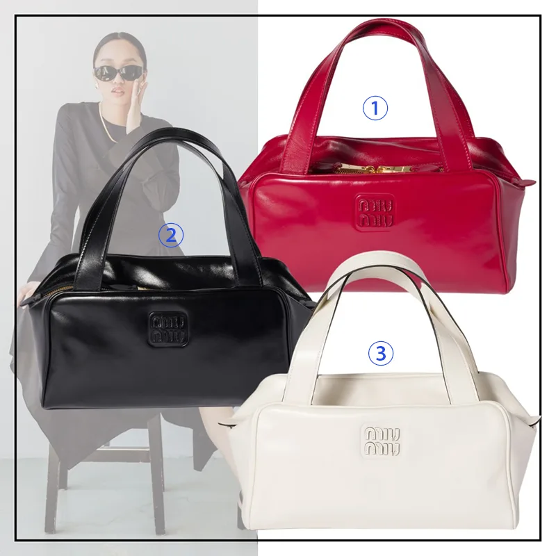 注目度NO.1ミュウミュウ レザートップハンドルバッグ コピー商品 3色 miu250829