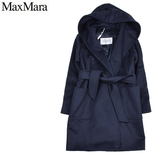 Max Mara マックス マーラ RIALTO ネイビーフードキャメルコート