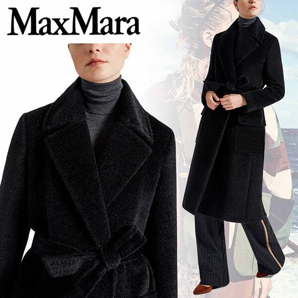 Max Mara マックスマーラ アルパカ×ウール ロングガウンコート