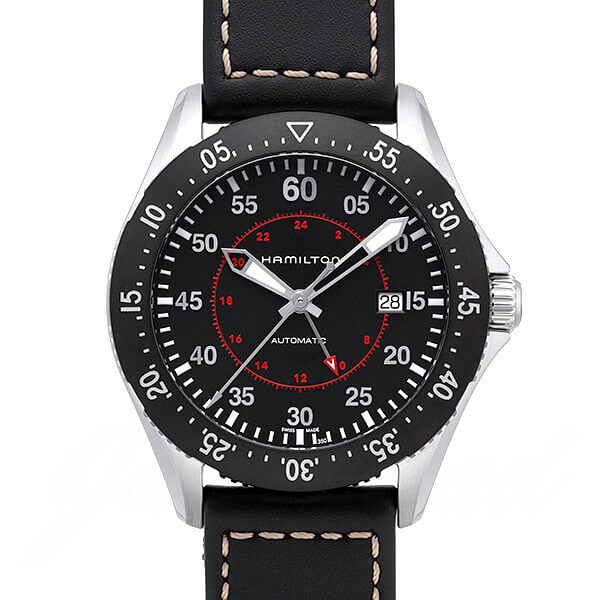 ハミルトン HAMILTON カーキ パイロット GMT オート H76755735