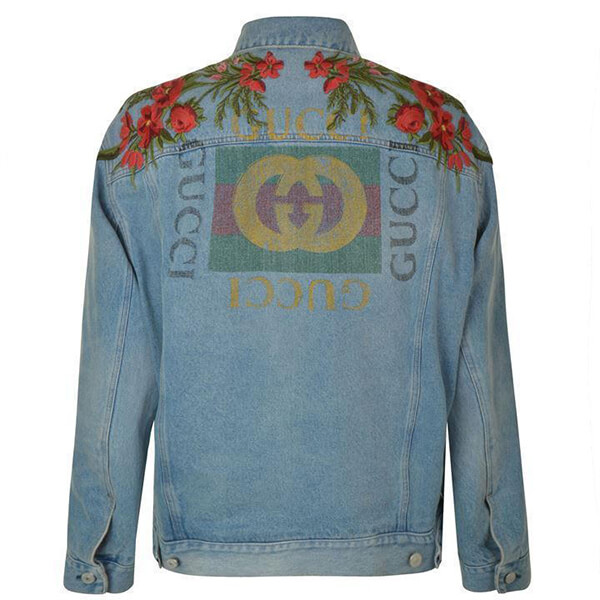 グッチ EMBROIDERED STONE DENIM JACKET デニムジャケット【スーパーコピー】