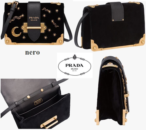 【2017新作♪】PRADA プラダスーパーコピー*カイエベルベット夜空柄ショルダーバッグ 1BH018_2EKN