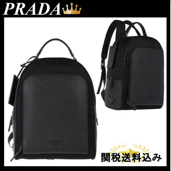 PRADA★ナイロン＆サフィアーノレザー バックパック 2VZ011 OOO064 F0002