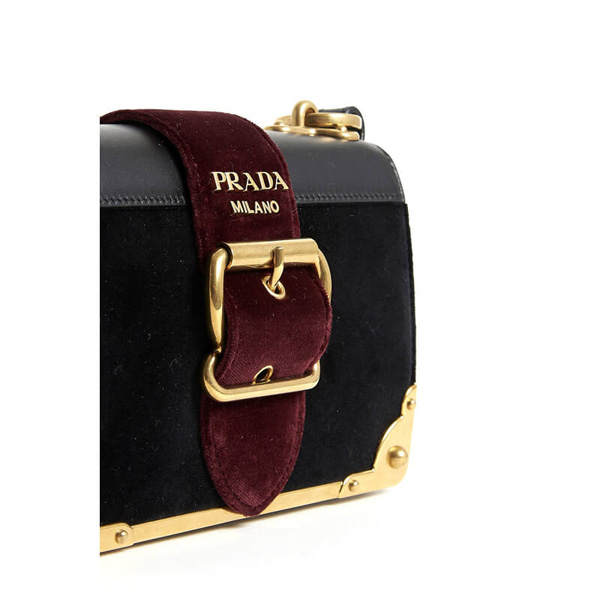 関税込☆LEATHER CAHIER VELVET MINI SHOULDER BAG☆PRADA 1BH0182ENUF0H77