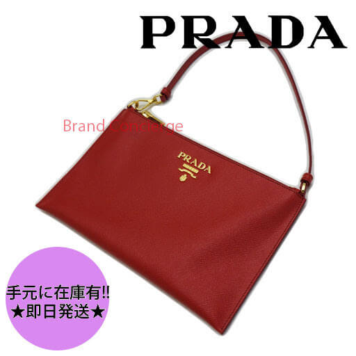 国内発送 プラダ/PRADA ショルダーポーチ 1NH004/レッド