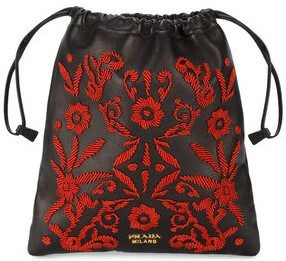 【17AW】大人気★PRADA★embroidered floral pouch