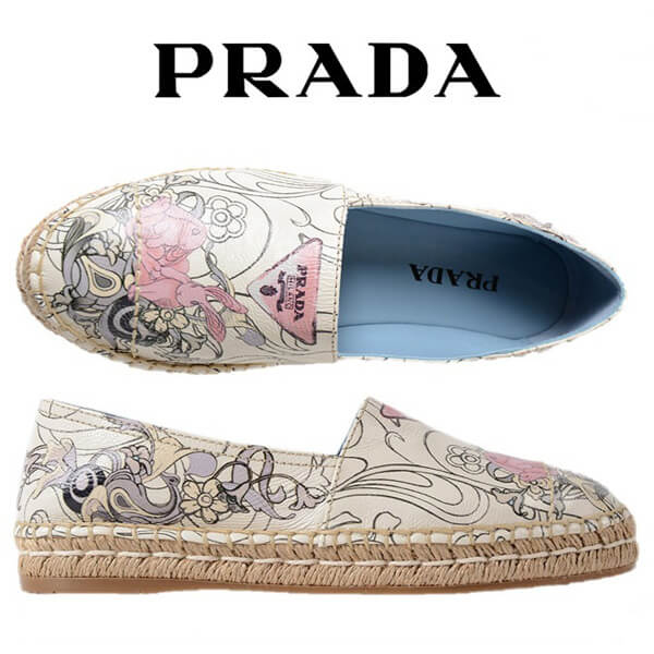 プラダ ラビット PRADA ラビットプリント エスパドリーユ