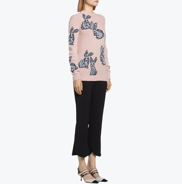 PRADA ニット・セーター RABBIT INTARSIA CASHMERE BLEND SWEATER P24D0O_1QLL_F0581