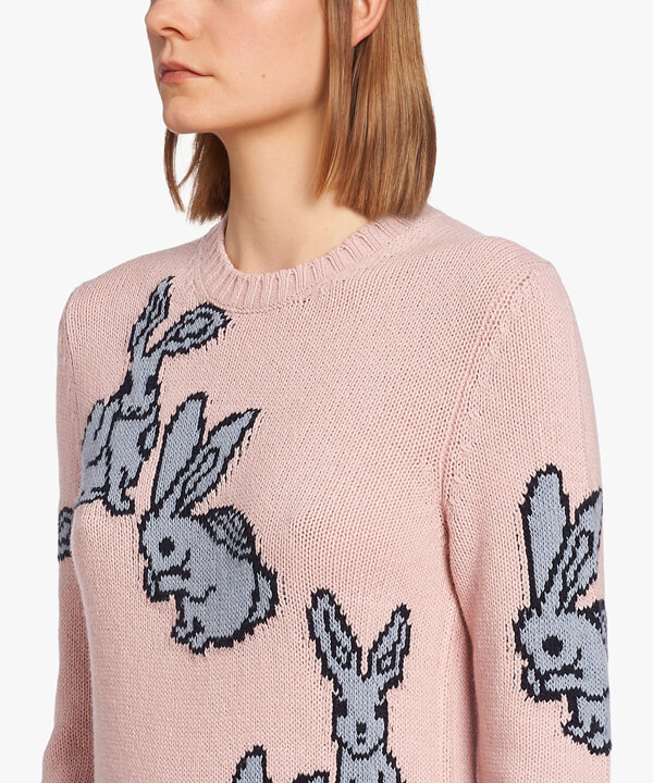 PRADA ニット・セーター RABBIT INTARSIA CASHMERE BLEND SWEATER P24D0O_1QLL_F0581