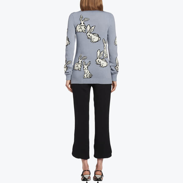 PRADA ニット・セーター RABBIT INTARSIA CASHMERE BLEND SWEATER