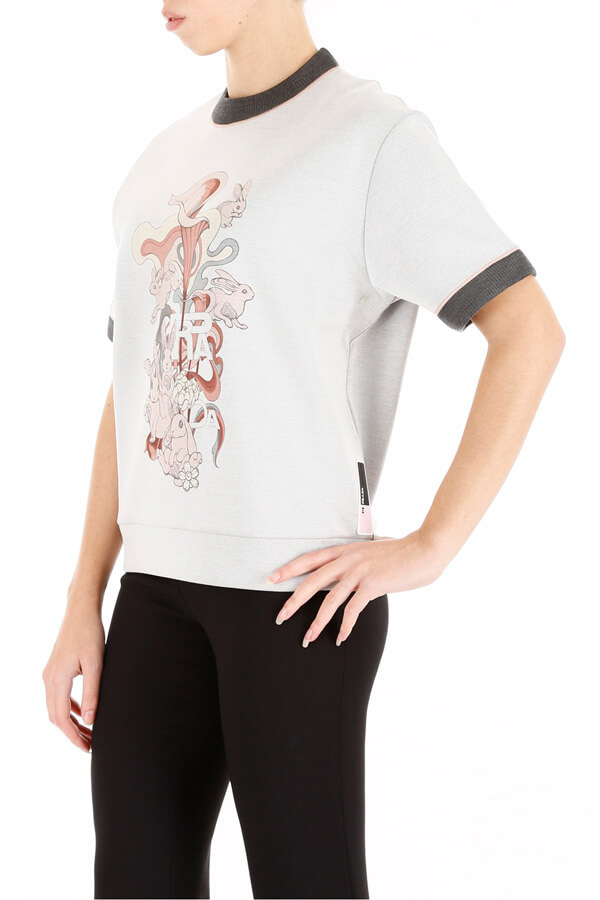 プラダ スウェット Tシャツ 偽物 LINEA ROSSA RABBIT PRINT コットンスウェット