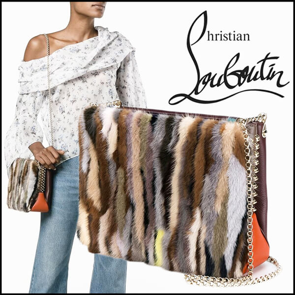 【国内発送】Christian Louboutinクリスチャンルブタンバッグスーパーコピー Triloubi ミンクファーバック