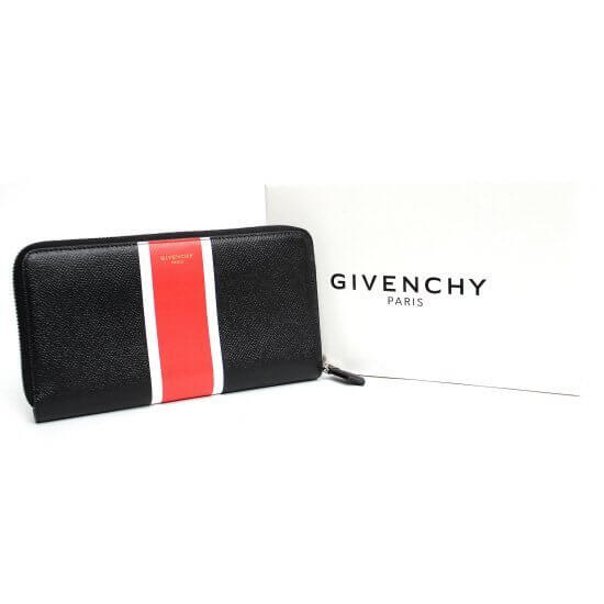 GIVENCHY ジバンシィスーパーコピー 3ラインストライプ ラウンドファスナー長財布_BLACK BK06040