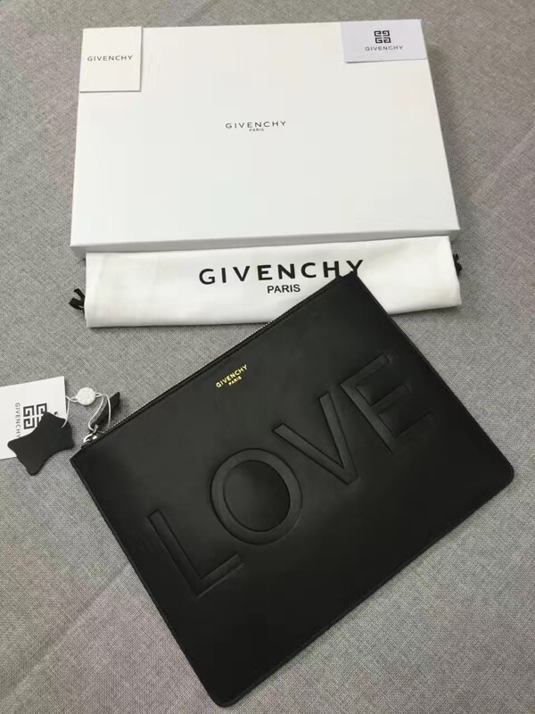 SS17 GIVENCHY ジバンシィスーパーコピー LOVE スターエンボス レザー クラッチ バッグ