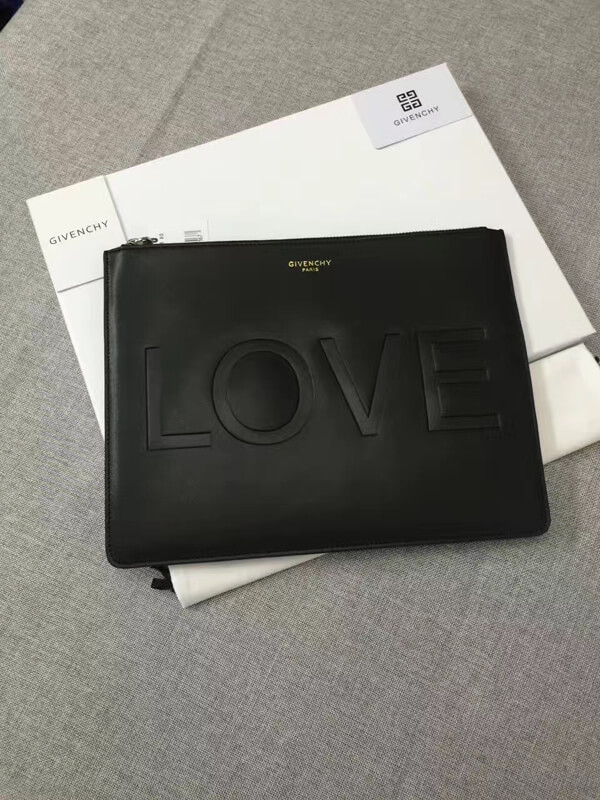 SS17 GIVENCHY ジバンシィスーパーコピー LOVE スターエンボス レザー クラッチ バッグ