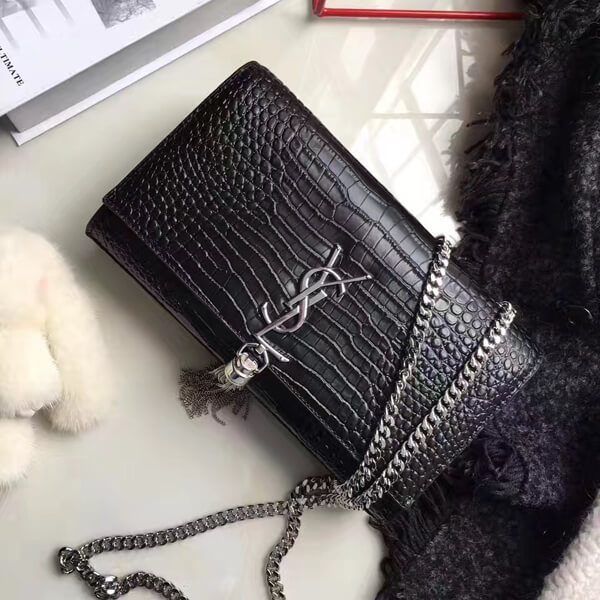 サンローランコピー17SS┃KATE モノグラム TASSEL CHAIN WALLET 452159CS35N1000_NOIR