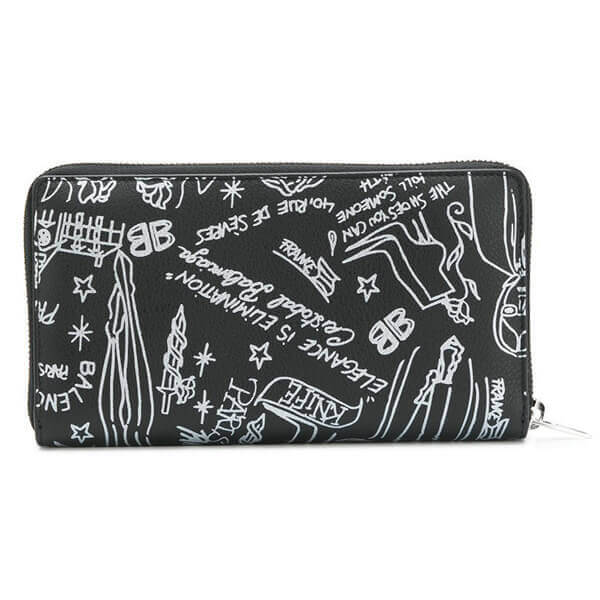 バレンシアガ 長財布 Classic Money Graffiti Wallet