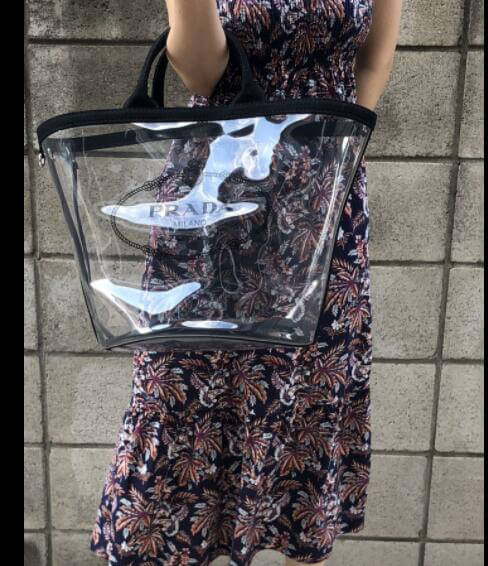 PRADA プラダ PVC ショッピング トートバッグ 1BG1652BY5F0002