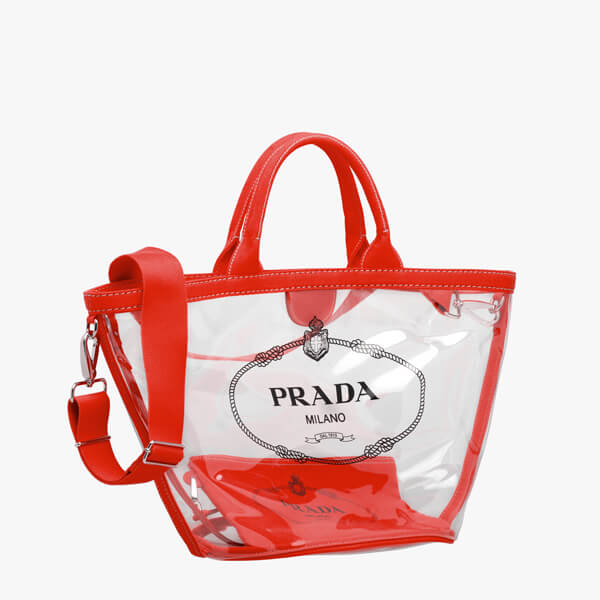 2018SS ☆PRADA☆ビニール ハンドバッグ 1BG166 rosso