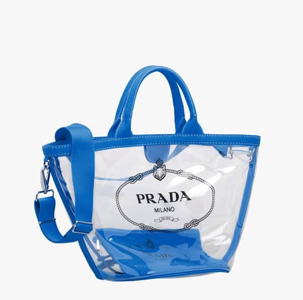 2018SS ☆PRADA☆ビニール ハンドバッグ 1BG166 azzurro