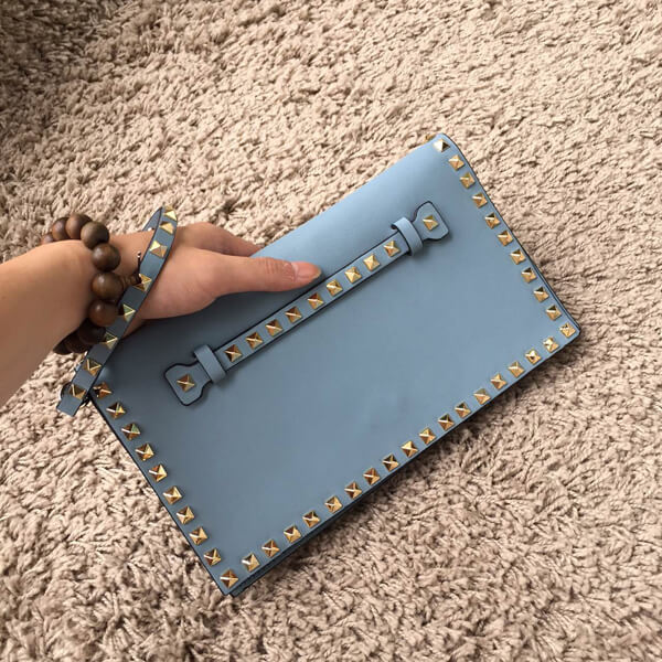 2018AW ヴァレンティノ ヴァレンティノスーパーコピー Rockstud leather clutch IW12B0399NWB