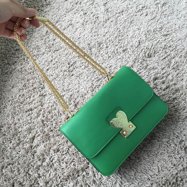 2018AW セレブ愛用者多数☆ヴァレンティノ ヴァレンティノスーパーコピー☆ Green LAmour Leather Shoulder Bag