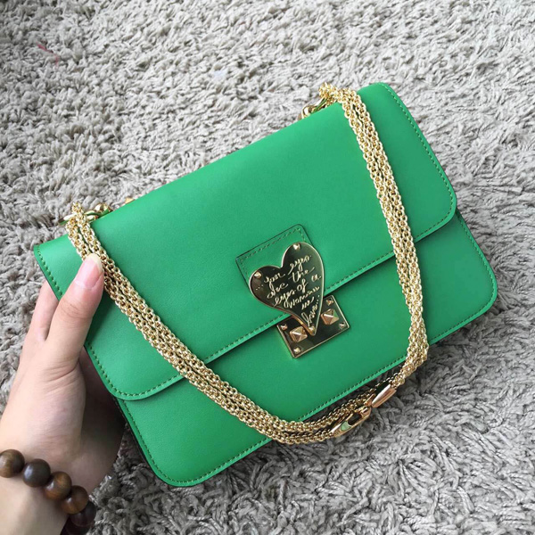 2018AW セレブ愛用者多数☆ヴァレンティノ ヴァレンティノスーパーコピー☆ Green LAmour Leather Shoulder Bag