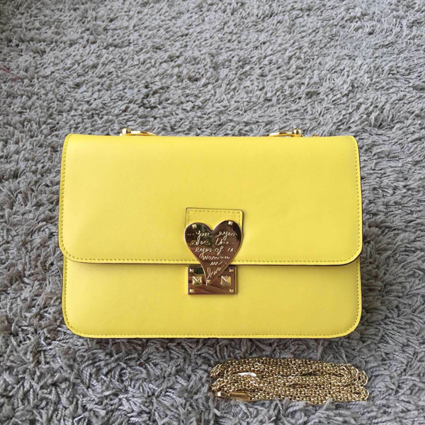 2018SS セレブ愛用者多数☆ヴァレンティノ ヴァレンティノスーパーコピー☆ Yellow LAmour Leather Shoulder Bag