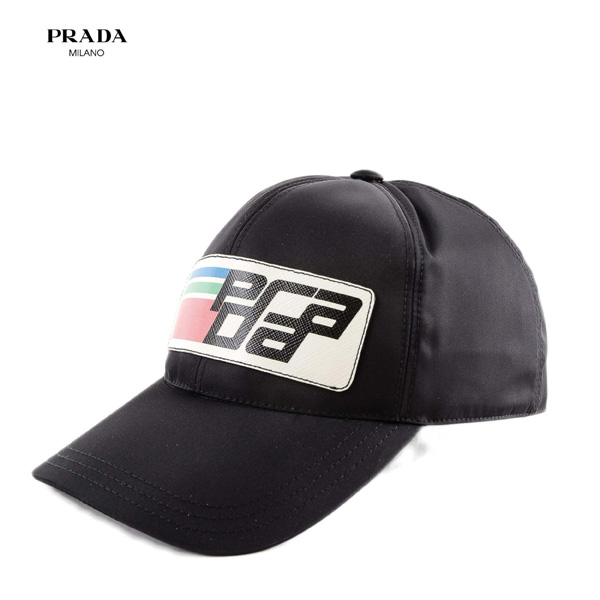 PRADA プラダスーパーコピー☆ブラック ロゴ キャップ SAFFIANO LOGO NYLON BASEBALL CAP_BLACK_68I-GFG017