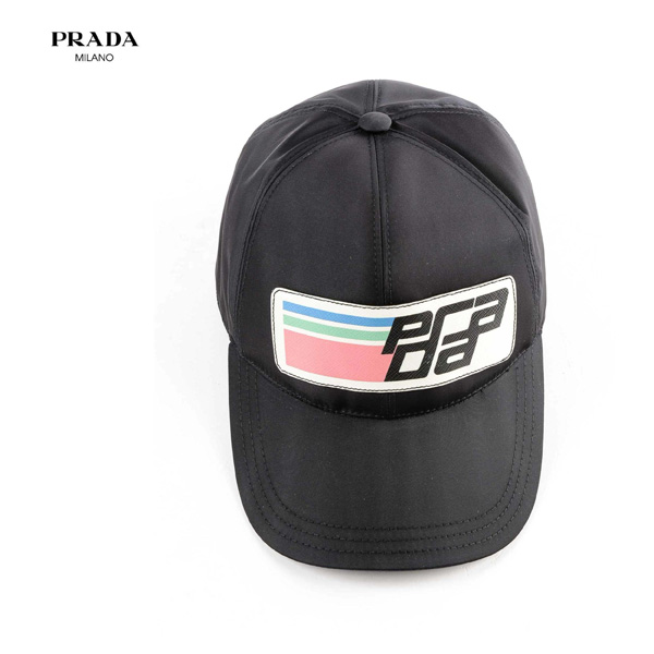 PRADA プラダスーパーコピー☆ブラック ロゴ キャップ SAFFIANO LOGO NYLON BASEBALL CAP_BLACK_68I-GFG017