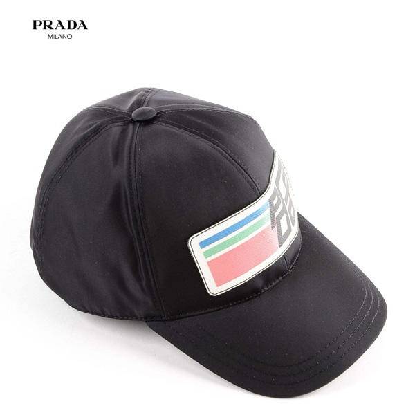 PRADA プラダスーパーコピー☆ブラック ロゴ キャップ SAFFIANO LOGO NYLON BASEBALL CAP_BLACK_68I-GFG017