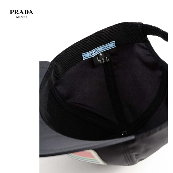 PRADA プラダスーパーコピー☆ブラック ロゴ キャップ SAFFIANO LOGO NYLON BASEBALL CAP_BLACK_68I-GFG017