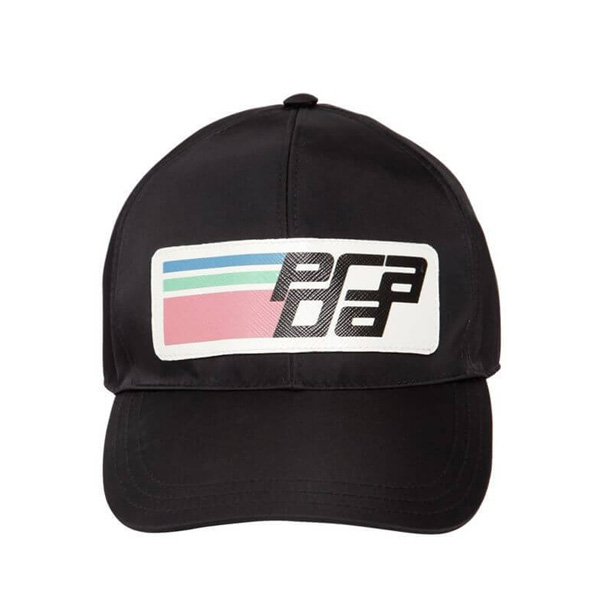 PRADA プラダスーパーコピー☆ブラック ロゴ キャップ SAFFIANO LOGO NYLON BASEBALL CAP_BLACK_68I-GFG017