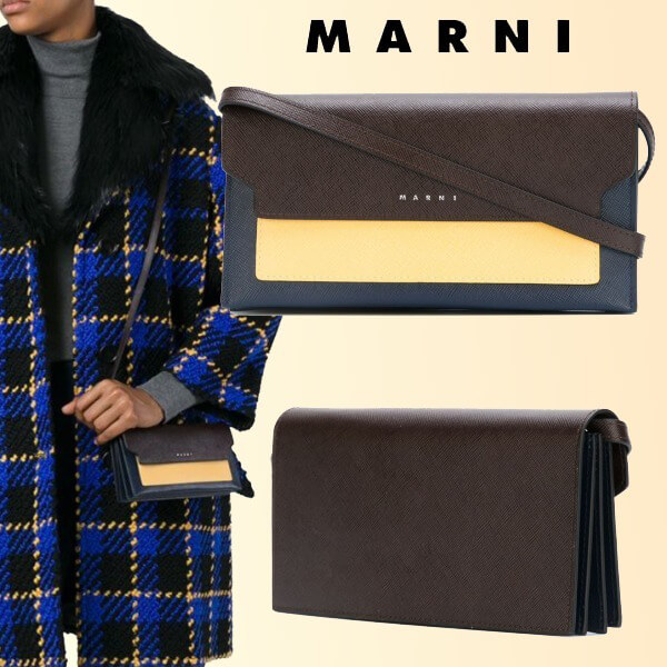 マルニ バッグコピー シックでエレガント 2018-19秋冬☆MARNI☆斜めがけバッグ Brown