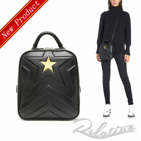 ★18AW★【ステラマッカートニースーパーコピー Stella McCartney】ステラスター バックパック/Black