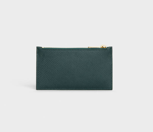 【セリーヌ】セリーヌ ZIPPED COMPACT CARD HOLDER IN GRAINED CALFSKIN