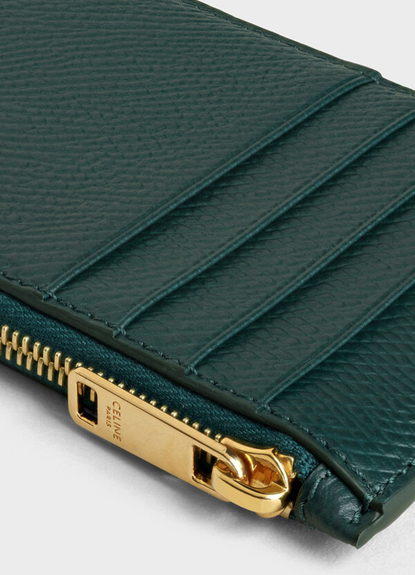 【セリーヌ】セリーヌ ZIPPED COMPACT CARD HOLDER IN GRAINED CALFSKIN