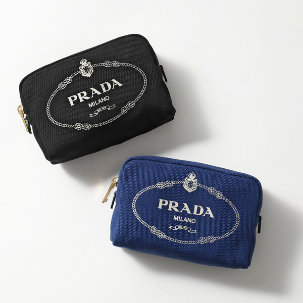 2019新作 PRADA プラダスーパーコピー 1NA021 20L CANAPA LOGO コスメ ポーチ 化粧ポーチ BLUETTE+TALCO ネイビーブルー