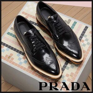 2018-19新作素敵 PRADA プラダスーパーコピー レオパード 厚底 個性的オックスフォード