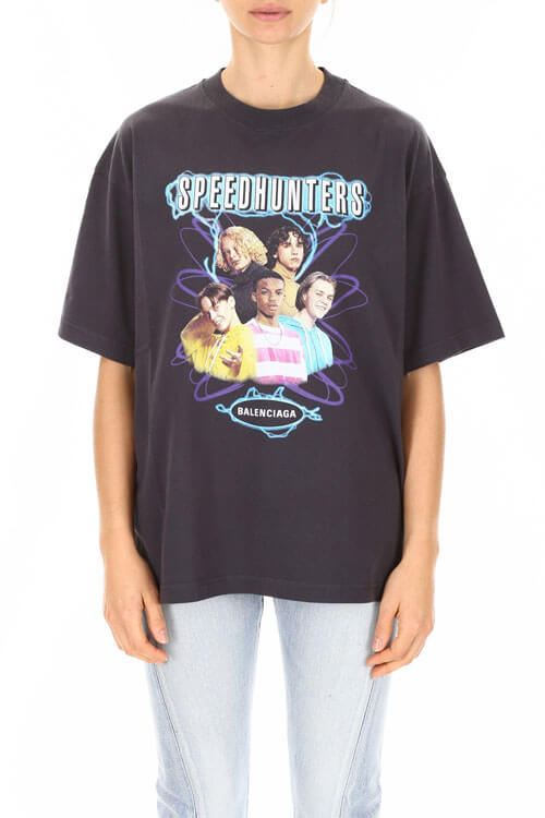 バレンシアガ Speedhunters プリント コットンジャージーのTシャツ 541703 TCV38