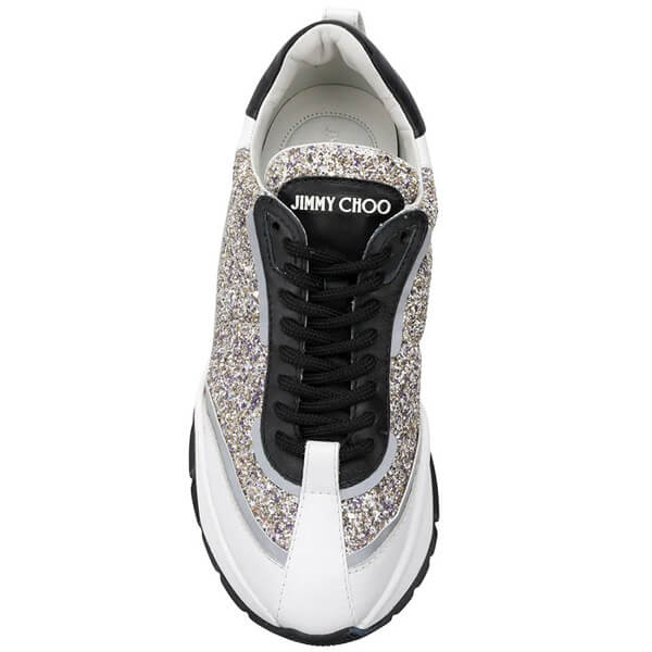 Jimmy Choo Raine ジミーチュウスーパーコピー コースグリッター レースアップ スニーカー RAINEFICPLATINUMMIX