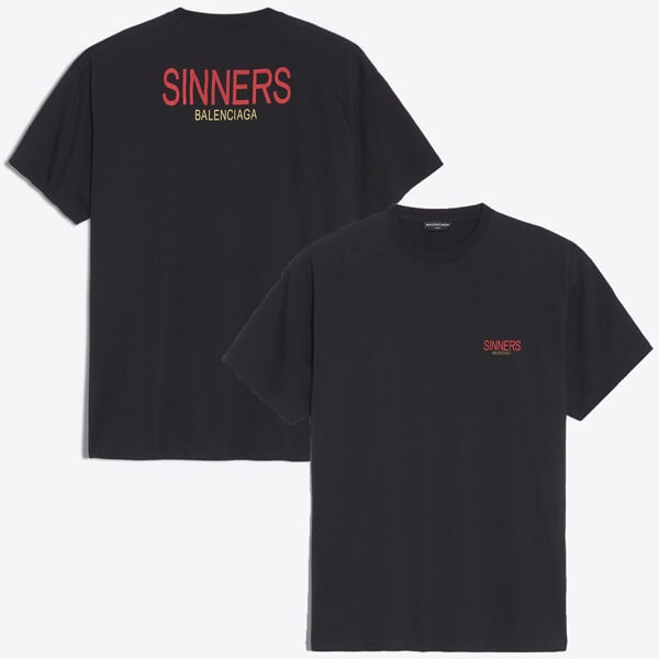 バレンシアガスーパーコピー バレンシアガ★2018SS★SINNERS★オーバーサイズTシャツ★NOIR